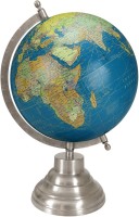 Globeskart Designer Royal Blue with Antique Silver Finish Stand Desk & Table Top Political World Globe(Medium Royal Blue)