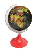 Globeskart Black Multicolour Red Desk and Table Top Political World Globe(Small Black)