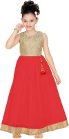 Trendyy Girls Anarkali Gown(Red)
