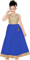 Trendyy Girls Anarkali Gown(Blue)