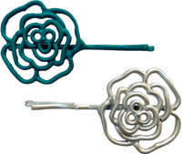 B-Fashionable Grill Flower Hair Pin(Blue, White) B-Fashionable Grill Flower Hair Pin(Blue, White)