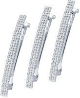 ShoStopper Charming Rhodium Plated Set Of 3 Hair Clip(White) - Price 319 77 % Off  
