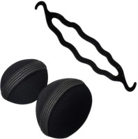Style Tweak Puff Bumpits and Twist Style Donut Bun Maker Hair Accessory Set(Black) - Price 199 80 % Off  