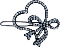 B-Fashionable Bow-ed Heart Wire Clasp Hair Pin(Black) B-Fashionable Bow-ed Heart Wire Clasp Hair Pin(Black)