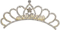 Muchmore Traditional Crown For Woman And Girls For Party And Wedding/Party Wear Occasion Hair Clip(Gold, White) - Price 463 76 % Off  