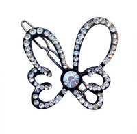 B-Fashionable Solitaire Butterfly Wire Clasp Hair Pin(Black) B-Fashionable Solitaire Butterfly Wire Clasp Hair Pin(Black)
