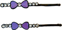 B-Fashionable Double Heart Bobby Hair Pin(Purple, Black) B-Fashionable Double Heart Bobby Hair Pin(Purple, Black)