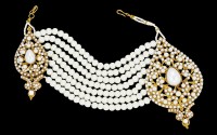 Zaveri Pearls Beautiful Passa Hair Accessory Set(Gold, White) - Price 399 79 % Off  