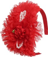 One Personal Care Princess Flower Charm Pearl Studded Netted Designer Part Wear Hair Accessory Set, Hair Band(Red) - Price 139 53 % Off  
