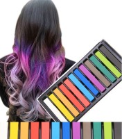 Looks United 12 Colors Non-toxic Temporary Square Hair Dye Washable Color Chalk  Hair Color(Multi)
