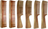 Ginni Marketing Combo of 6 Neem Wood Combs (regular + regular and detangler handle) - Price 599 83 % Off  