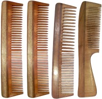 Ginni Marketing Combo of 4 Neem Wood Combs (regular detangler +regular and regular handle ) - Price 399 83 % Off  