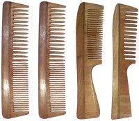 Ginni Marketing Combo of 4 Neem Wood Combs (Regular Detangler+Handle) - Price 399 83 % Off  