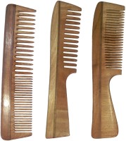 Ginni Marketing Combo of 3 Neem Wood Combs (Regular detangler + regular handle+ detangler handle - Price 379 78 % Off  