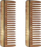 Ginni Marketing Combo of 2 Neem Wood Combs (Medium detangler-6) - Price 269 77 % Off