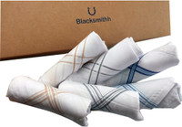 Blacksmith 100% Mercerized Cotton Business Border Handkerchief(Pack of 6) RS.344.00