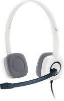 View Logitech h150-White Wired Headset with Mic(White, On the Ear) Laptop Accessories Price Online(Logitech)