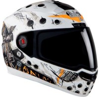 Steelbird Air SBA-1 Dunkin Motorbike Helmet(SBA-1 Dunkin Matt White & Orange With Smoke Visor Medium-580MM)