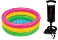 Jainsoneretail Jainsoneretail Multicolour Plastic with Air Pump Inflatable Pool(Multicolor)