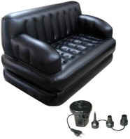 View Adornare PVC 2 Seater Inflatable Sofa(Color - BLACK) Price Online(Adornare)
