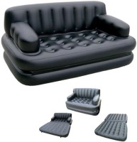 Bestway Karmax PVC 3 Seater Inflatable Sofa (Color - Black) PVC 3 Seater Inflatable Sofa(Color - Glossy Black)   Computer Storage  (Bestway)