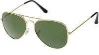 Forty Hands Aviator Sunglasses(For Men & Women, Green)