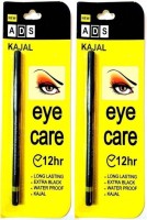 Smart ADS Kajal 12 hr Long Lasting Extra Black Waterproof Kajal Pack of 2 0.35 g(Black) - Price 125 47 % Off  
