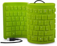 View ROQ 103 Keys Maxpro USB Silicone Rubber Waterproof Flexible Foldable Wired USB Laptop Keyboard(Green) Laptop Accessories Price Online(ROQ)