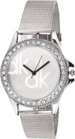 CM DK Stylish White Dial Stainless Steel Strap Analog Watch  - For Girls   Watches  (CM)