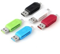 YTM Universal Micro USB SD TF Card Reader OTG Adapter For` Android Mobile Phones Laptop Pc Card Reader(Multicolor)