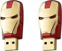 View Green Tree Iron Man Head (Pack Of 2) 16 GB Pen Drive(Red, Gold) Laptop Accessories Price Online(Green Tree)