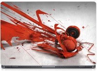 Ganesh Arts Red Headphone Music Graphics HD High Quality Eco vinyl Laptop Decal 15.6   Laptop Accessories  (Ganesh Arts)