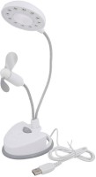 View Shrih 2 in1 Desk Table Lamp Cum Fan SH-05048 Led Light(White) Laptop Accessories Price Online(Shrih)