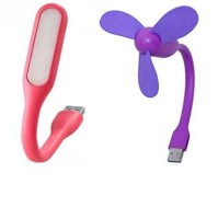 View Shrih Combo of Flexible USB Lamp Light And Portable SH-05046 USB Fan(Multicolor) Laptop Accessories Price Online(Shrih)