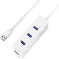VU4 Ultra Mini 4 Ports USB 3.0 USB 3.0 USB Hub(White)   Laptop Accessories  (VU4)