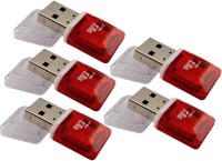 View Techvik Set of 5 Pcs Micro SD Memory Card Reader(Red) Laptop Accessories Price Online(Techvik)