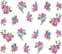 SENECIO� Rose Bunch Multicolor Style - 22 Nail Art Manicure Decals Water Transfer Stickers Sheet(Multicolor) - Price 89 77 % Off  