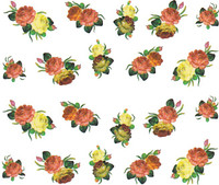 SENECIO� Rose Bunch Multicolor Style - 17 Nail Art Manicure Decals Water Transfer Stickers Sheet(Multicolor) - Price 90 77 % Off