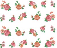 SENECIO� Rose Bunch Multicolor Style - 24 Nail Art Manicure Decals Water Transfer Stickers Sheet(Multicolor) - Price 89 77 % Off  