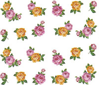 SENECIO� Rose Bunch Multicolor Style - 23 Nail Art Manicure Decals Water Transfer Stickers Sheet(Multicolor) - Price 109 72 % Off