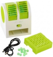 Mezire Mini Air Conditioner Dual-Port Bladeless USB Fan (Green, White) 008 USB Fan(Green)   Laptop Accessories  (Mezire)