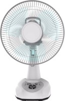 View Montex AC/DC 12'' Rechargeable 3 Blade Table Fan(White) Home Appliances Price Online(Montex)