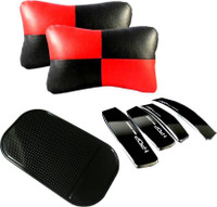 Gking Red & Black Neck cushion, I-pop Black door Guard, Spider Black Non slip Mat Combo