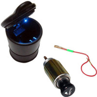 Gking 1 Car Ashtray, 1 Car Cigarette Lighter Combo
