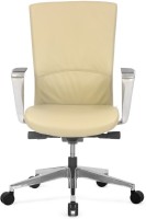 Nilkamal Jiffy Leather Mid Back Leatherette Office Arm Chair(Beige)   Furniture  (Nilkamal)