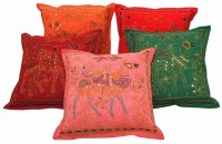 Halowishes Animal Cushions Cover(Pack of 5, 40 cm*40 cm, Multicolor)