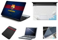 Namo Art Namo Art 5in1 Laptop Accessories Combo of Laptop Skins with Palmrest Skin, Sleeve, Screen Guard and Key Protector for All Laptop - Notebook HQ1051 FC Barcelona Blue Combo Set(Multicolor)   Laptop Accessories  (Namo Art)