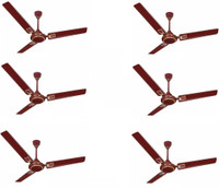 BLUE SAPPHIRE Desire 1200 mm 3 Blade Ceiling Fan(Brown, Pack of 6)