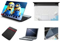 View Namo Art Namo Art 5in1 Laptop Accessories Combo of Laptop Skins with Palmrest Skin, Sleeve, Screen Guard and Key Protector for All Laptop - Notebook HQ1048 despicable me 2 laughing minions Combo Set(Multicolor) Laptop Accessories Price Online(Namo Art)