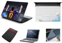 Namo Art Namo Art 5in1 Laptop Accessories Combo of Laptop Skins with Palmrest Skin, Sleeve, Screen Guard and Key Protector for All Laptop - Notebook HQ1067 lionel messi winner Combo Set(Multicolor)   Laptop Accessories  (Namo Art)